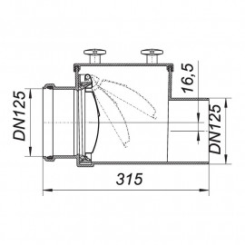 Válvula retenção esgoto 125 mm, Dallmer 661081