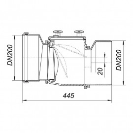 Válvula retenção esgoto 200 mm, Dallmer 660008