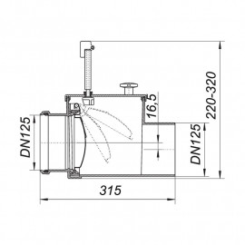 Válvula retenção esgoto com segurança 125 mm, Dallmer 661180