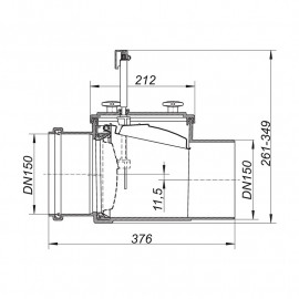 Válvula retenção esgoto com segurança 160 mm, Dallmer 661197