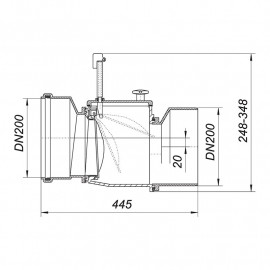 Válvula retenção esgoto com segurança 200 mm, Dallmer 660107