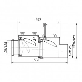 Válvula retenção dupla esgoto 125 mm, Dallmer 661289