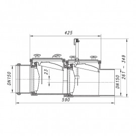 Válvula retenção dupla esgoto 160 mm, Dallmer 661296