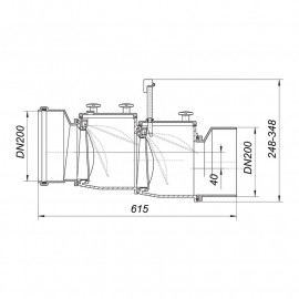 Válvula retenção dupla esgoto 200 mm, Dallmer 660206