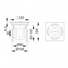 Sifão de inserção pronto DN100 mm, Dallmer 700063