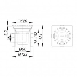 Sifão de inserção pronto DN125 mm, Dallmer 700087