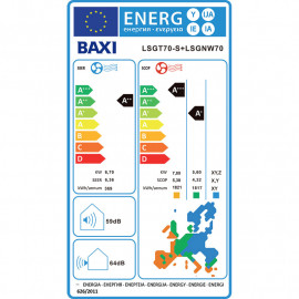 Unidade interior Anori Mural JSGNW70, R32, ar condicionado Baxi 7801396 (só para monosplit)