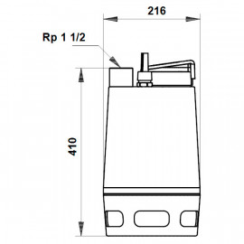 Bomba efluentes Unilift AP 35.40.08.A1 com interruptor de nível, 230 V, Grundfos 96010983