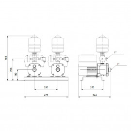 Grupo CMBE TWIN 3-62 (1x230V), Grundfos 99219420