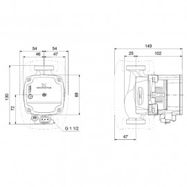 Circulador Alpha 1L 25-40 130 mm 1''1/2, 99160578 Grundfos