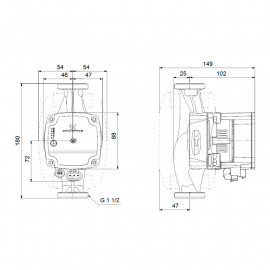 Circulador Alpha 1L 25-40 180 mm 1''1/2, Grundfos 99160579
