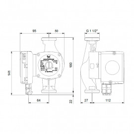 Circulador UPS2 25-80 180 mm 1''1/2, 98707853 Grundfos