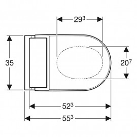 Sanita bidé suspensa AquaClean Tuma Comfort aço inox escovado, Geberit 146.290.FW.1