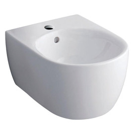 Bidé suspenso iCon com forma fechada T»53cm, furo de nível visível, branco, Geberit 501.898.00.1