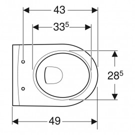 Sanita suspensa iCon, compacta, forma fechada, Rimfree T»49cm, branco, Geberit 502.380.00.1