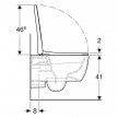 Conjunto de sanita suspensa de fundo profundo iCon, forma fechada, Rimfree, com tampo de sanita T»53cm, com queda amortecida e 