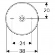 Lavatório de pousar VariForm redondo D»40cm, sem furo de nível e de torneira, branco, Geberit 500.768.01.2