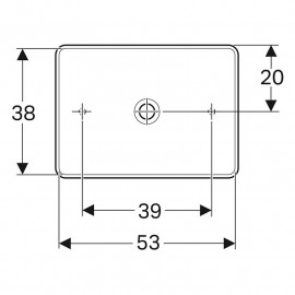 Lavatório de pousar VariForm retangular B»55cm, T»40cm, sem furo de nível e de torneira, branco, Geberit 500.779.01.2