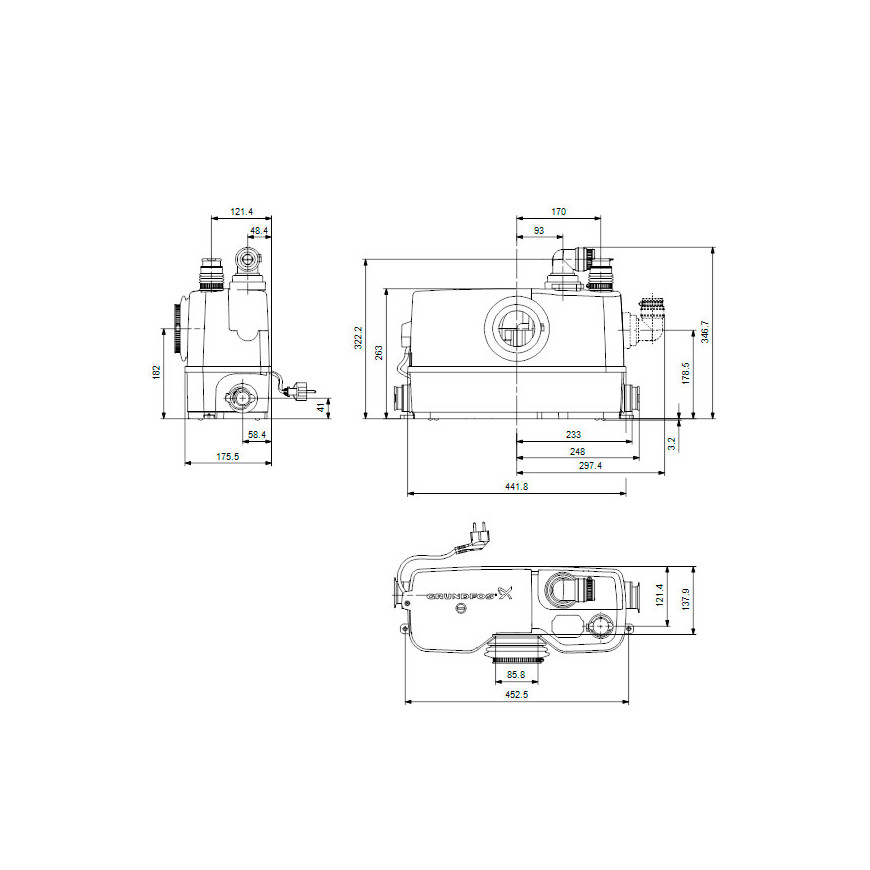 Estacao de recolha e drenagem Sololift 2 WC-3 97775315 Grundfos ...