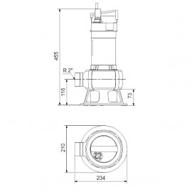Bomba efluentes Unilift AP 50B.50.11.3 sem interruptor de nível, 400 V, Grundfos 96004601