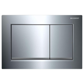 Placa de comando Omega20 quadrada, dupla descarga cromado e faixa mate cromada, Geberit 115.080.KH.1