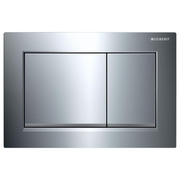 Placa de comando Omega20 quadrada, dupla descarga cromado e faixa mate cromada, Geberit 115.080.KH.1