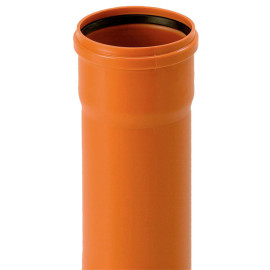 Tubo PVC estruturado 110 mm SN4 cor de tijolo (vara de 6 m) EN 13476-2
