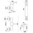 Torneira Monocomando de duche com chuveiro Dart W7, WDART004/1