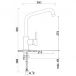 Torneira Monocomando de cozinha bica alta quadrada Dart W7, WDART005/2