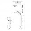 Sistema de duche telescópico com monocomando e deslizador Dart W7, WDART021D