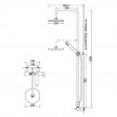 Sistema de duche telescópico com monocomando Gres W7, WGRES025