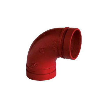Joelho ranhurado 90º 3'' pintado vermelho (RAL 3000)