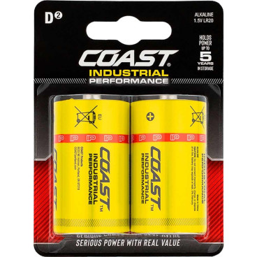 Pilha alcalina 1.5V LR20 D2 (2 un), Coast CLR20IP-CP2
