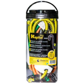 6 Tensores de 8 Mm: 2X60Cm, 2X80Cm, 2X100Cm, Kapital KBS6-CB