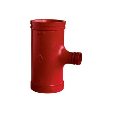 Tê ranhurado redução 2''1/2 x 2'' pintado vermelho (RAL 3000)