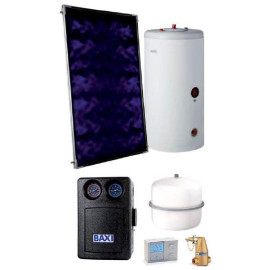 Kit solar forçado Solar Easy ECO 200/1 SLIM 200 SCP inox cobertura plana, Baxi 7788003