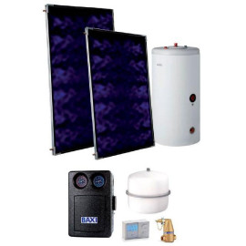 Kit solar forçado Solar Easy ECO 300/2 SLIM 200 SCP inox cobertura plana, Baxi 7788006