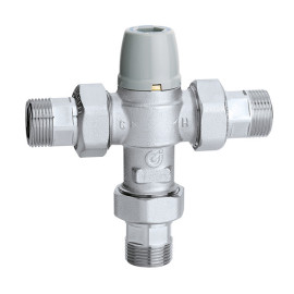 Misturadora termostática com válvulas de retenção e filtros, para aplicação no ponto de utilização, 1/2'', 30-50ºC, 1,