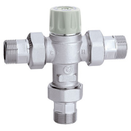Misturadora termostática com manípulo, válvulas de retenção e filtros, para aplicação no ponto de utilização, 1/2'', 30