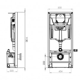 Estrutura Grohe com autoclismo e triturador integrados para sanita suspensa, lavatório duche e bidé + painéis de vidro branco