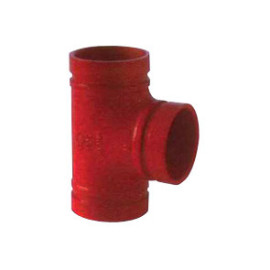Tê ranhurado standard 2''1/2 pintado vermelho (RAL 3000)