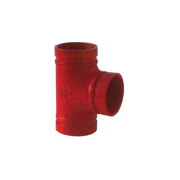 Tê ranhurado standard 3'' pintado vermelho (RAL 3000)