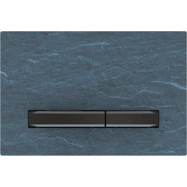 Placa de comando Sigma50 quadrada, dupla descarga, ardósia Mustang e teclas cor de metal cromado preto, Geberit 115.671.JM.2