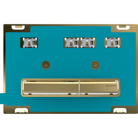 Placa de comando de descarga Sigma50, para descarga dupla, cor de metal latão, personalizável, Geberit 115.672.00.2