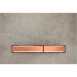Placa de comando de descarga Sigma50, para descarga dupla, cor de metal ouro rosa, aspeto betão, Geberit 115.670.JV.2