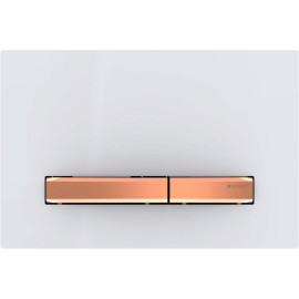 Placa de comando de descarga Sigma50, para descarga dupla, cor de metal ouro rosa, branco, Geberit 115.670.11.2