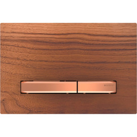 Placa de comando de descarga Sigma50, para descarga dupla, cor de metal ouro rosa, nogueira americana, Geberit 115.670.JX.2