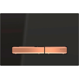 Placa de comando Sigma50 quadrada, dupla descarga, preta e teclas cor de metal ouro rosa, Geberit 115.670.DW.2