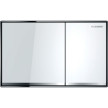 Placa de comando de descarga Sigma60 para descarga dupla, alinhada à face, branco espelhado, cromado brilhante, Geberit 115.640