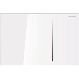 Placa de comando Sigma70 quadrada, dupla descarga, para autoclismo de interior Sigma, branco / Vidro, Geberit 115.622.SI.1